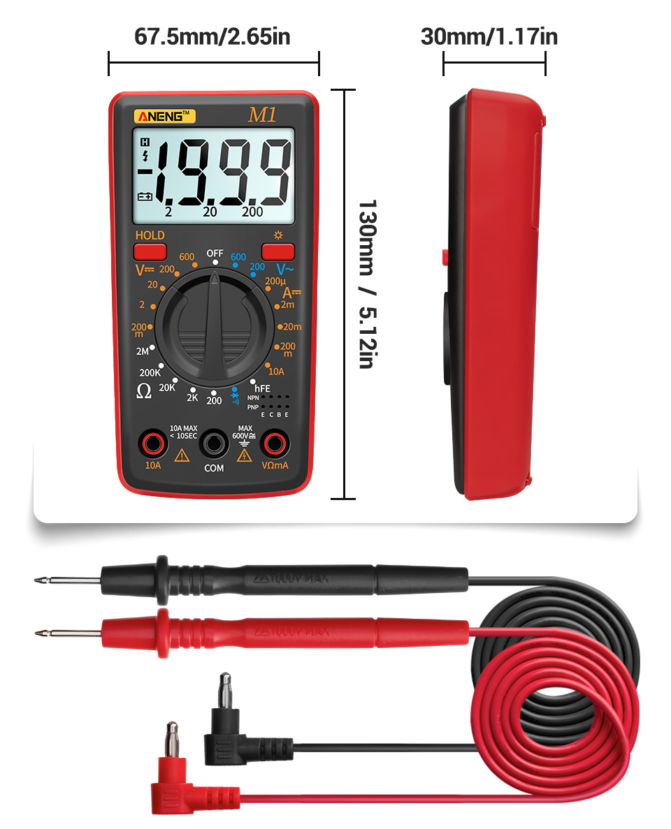 Aneng M1 Digital Multimeter Esr Meter Tester True Rms Testers Multi ...