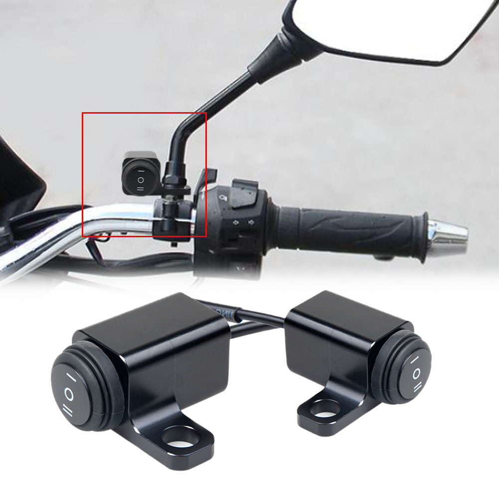 MileRush Universal 12V Motorcycle ATV 10mm Mirror Mount Switches ...