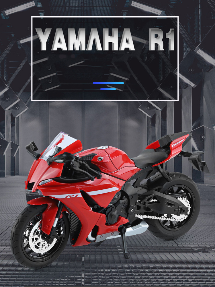 1:12 Scale Yamaha R1 Alloy Diecast Motorcycle Model With Light Sound ...