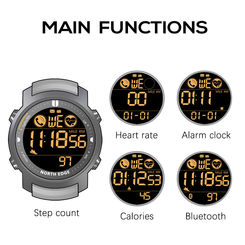 Mens Watches Military 50m Waterproof Sport Watch Camouflage Stopwacth LED Alarm Clock For Male 1809B relogio masculino Watch Men