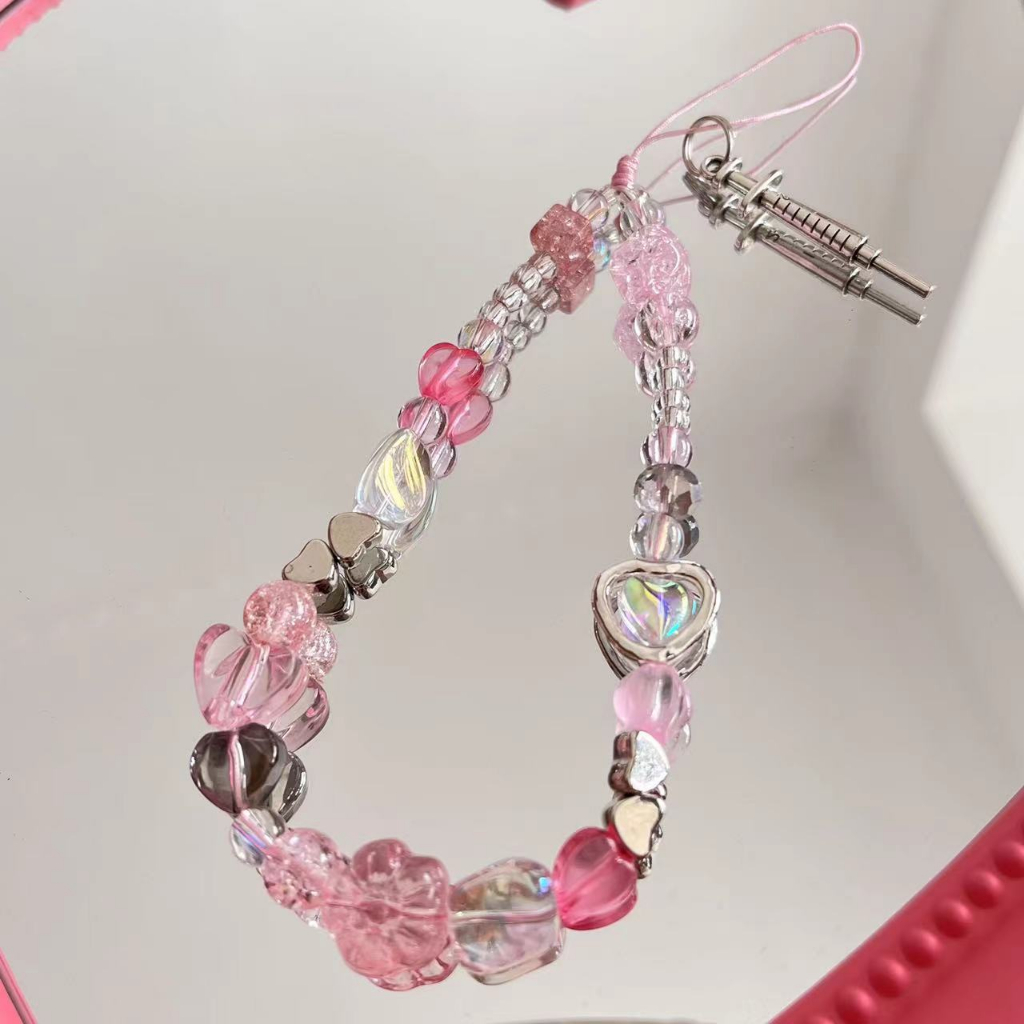 Sweet Asian Style Y2K Original Mobile Phone Chain Pink ccd Lanyard ...