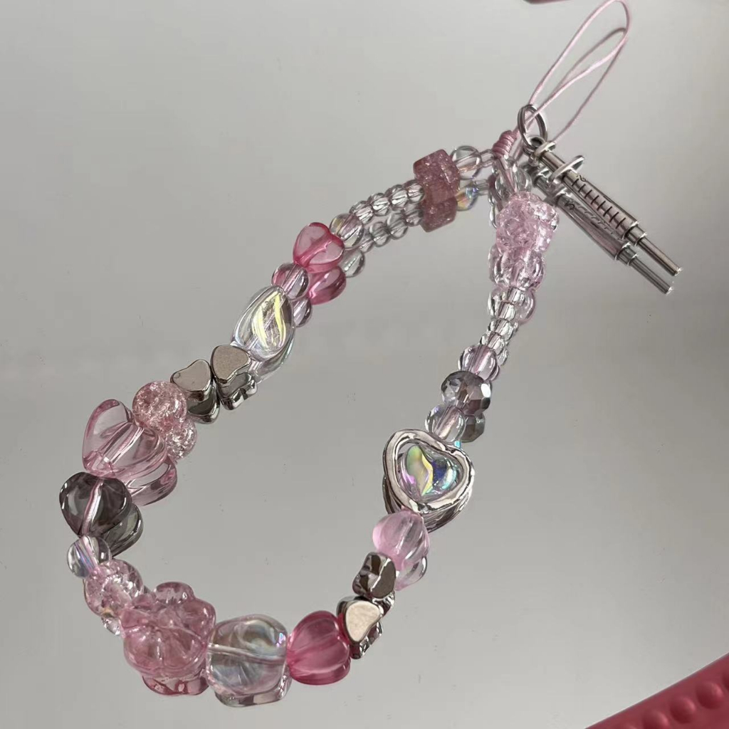 Sweet Asian Style Y2K Original Mobile Phone Chain Pink ccd Lanyard ...