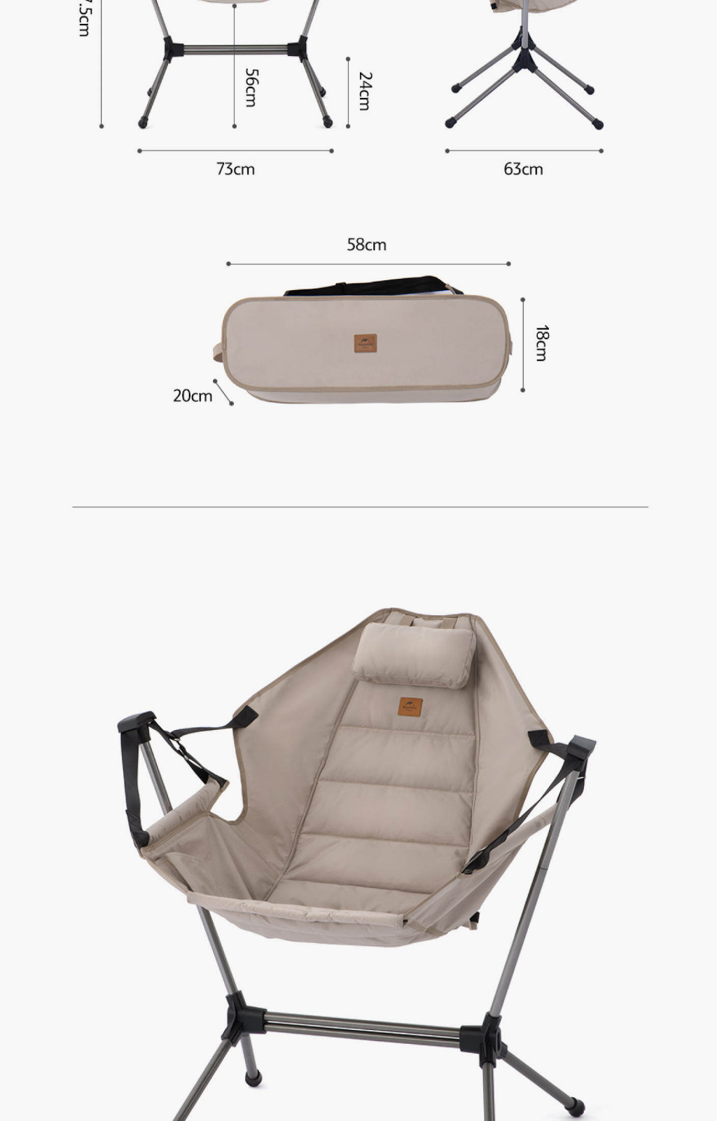 Naturehike Outdoor Portable Folding Rocking Chair Aluminum Alloy ...