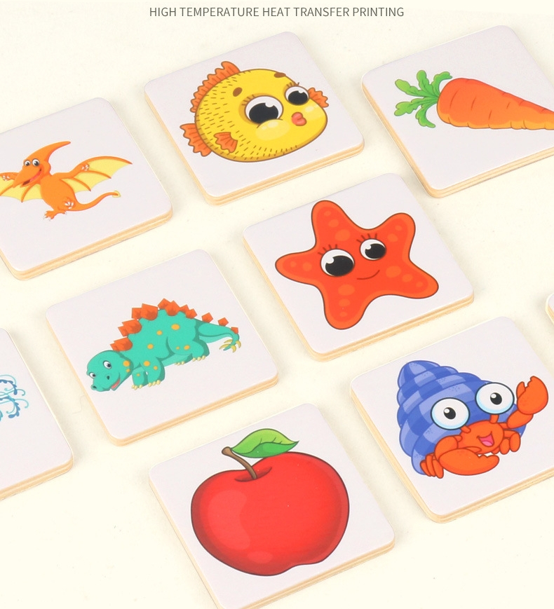 New Kids Wooden Toy Learning Animal Fruit Find Shadow Matching Jigsaw ...