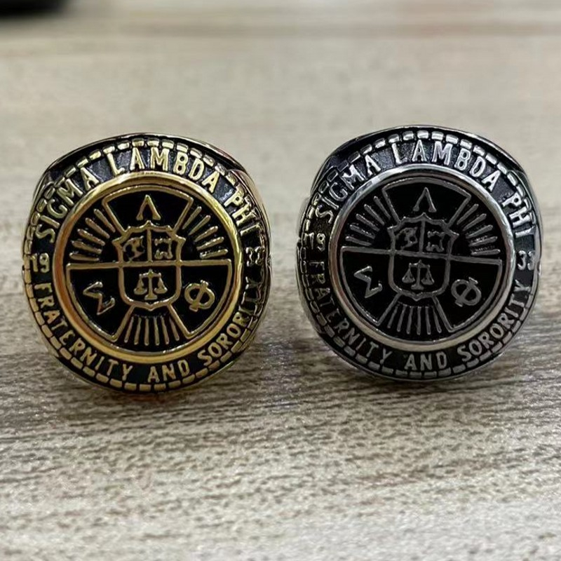 Pure Stainless Steel Sigma Lambda Phi Frat Ring for Men Size 7-13 ...