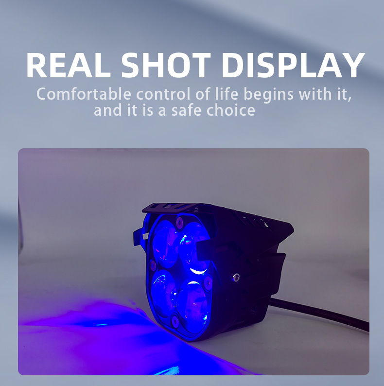 3inch Square Universal With Red/Bluce DRL Spotlight Car Fog Lights LED ...