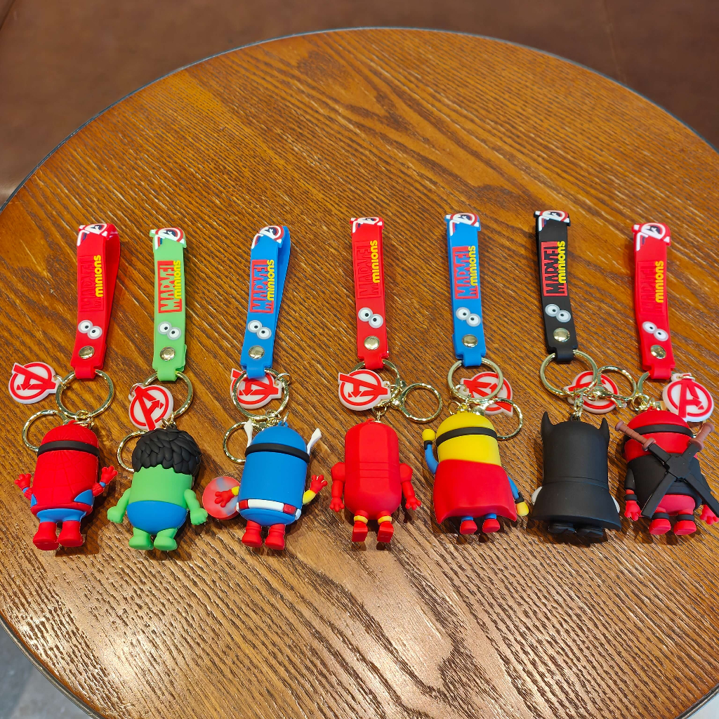 1 Pc New Cartoon Anime Minions & Avengers Figure Keychain Superman ...