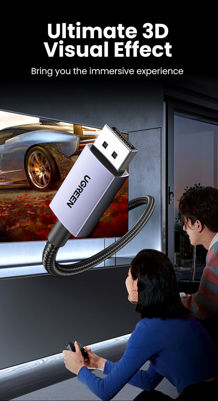 FIBBR Câble DisplayPort en fibre optique 16K 2.1 de 20 m