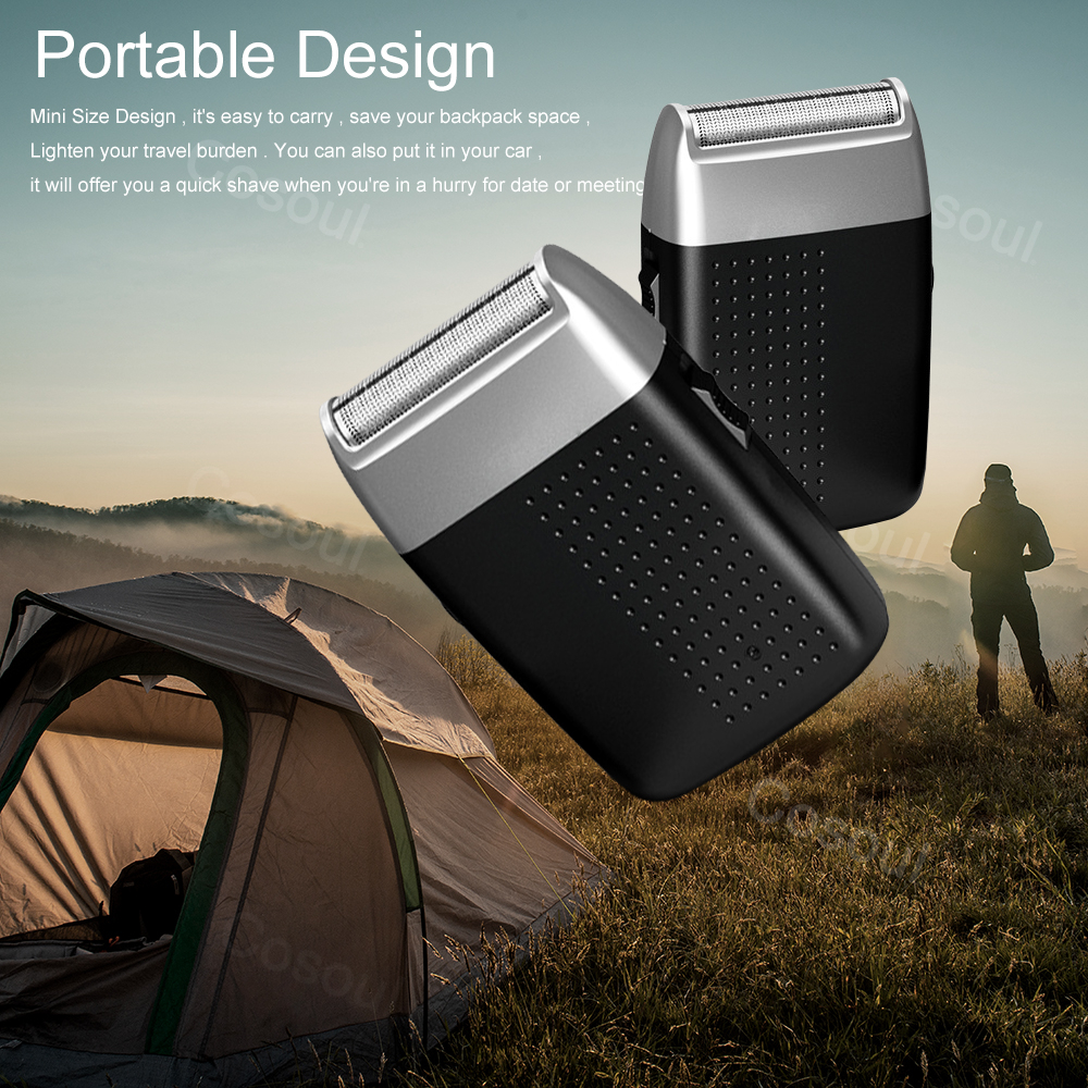 Cosoul Mini Electric Shaver, Portable Waterproof Beard Razor | Shopee ...