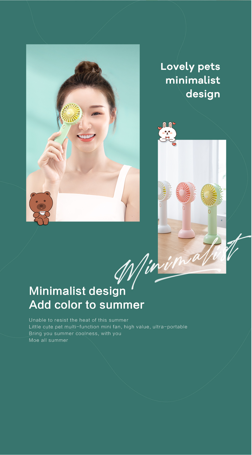 SmartDevil Small Fan USB Portable Handheld Mini Cute Small Carry-On ...