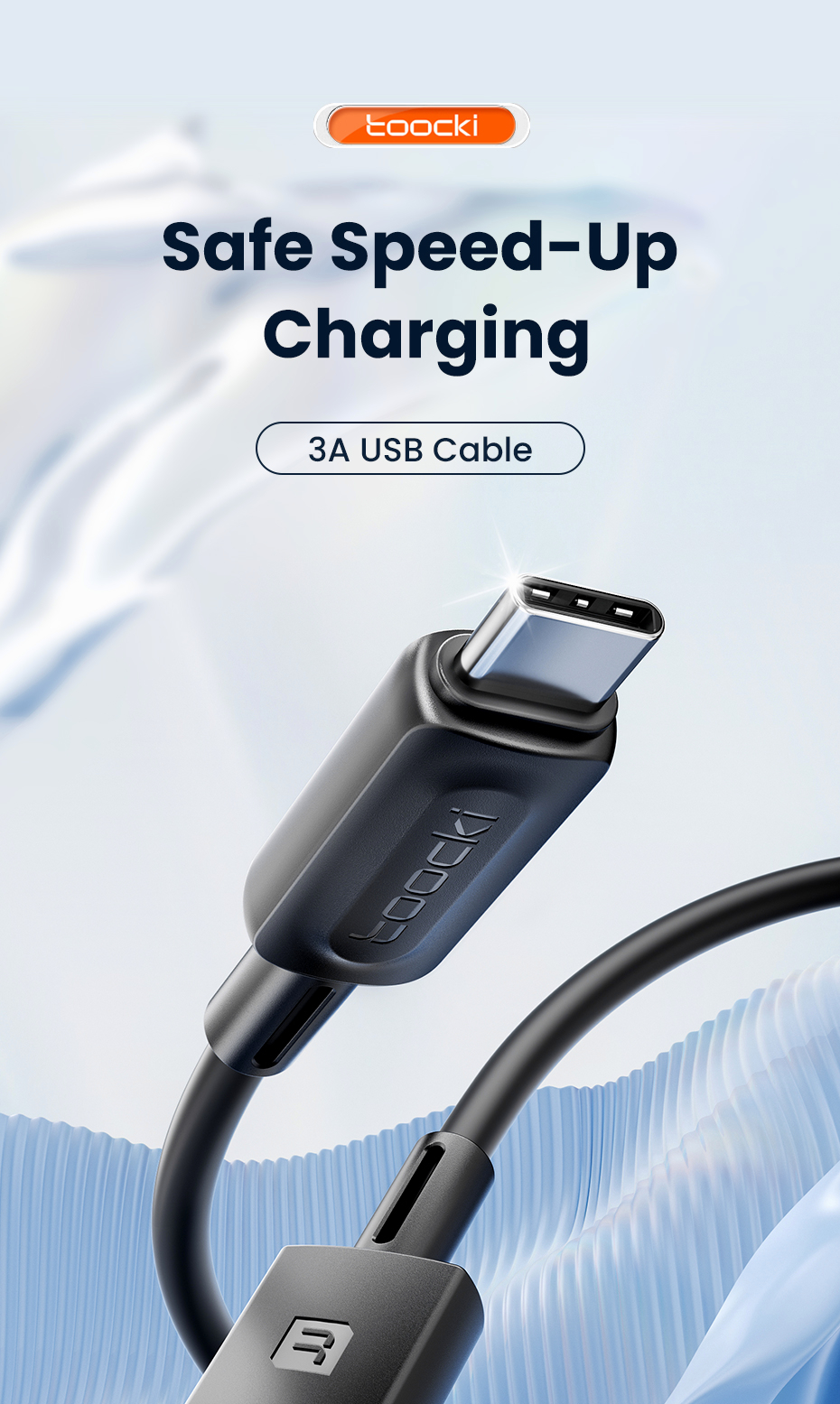 Toocki USB Type C/Micro/lOS Cable Fast Charging 3A USB C Charger Cord ...