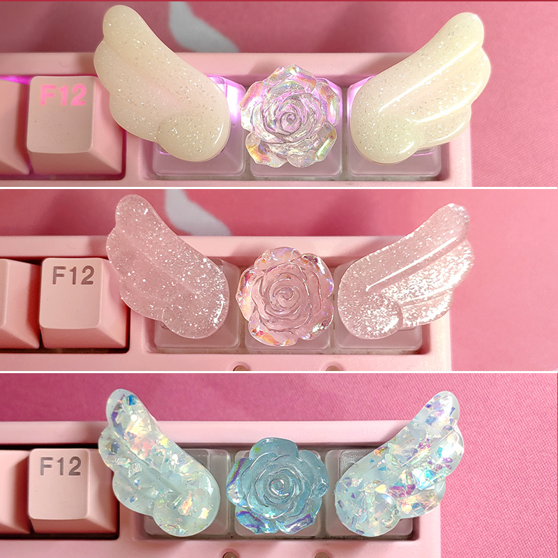 Keycap Crystal Ball Transparent Wings Mechanical Keyboard Dedicated ABS ...