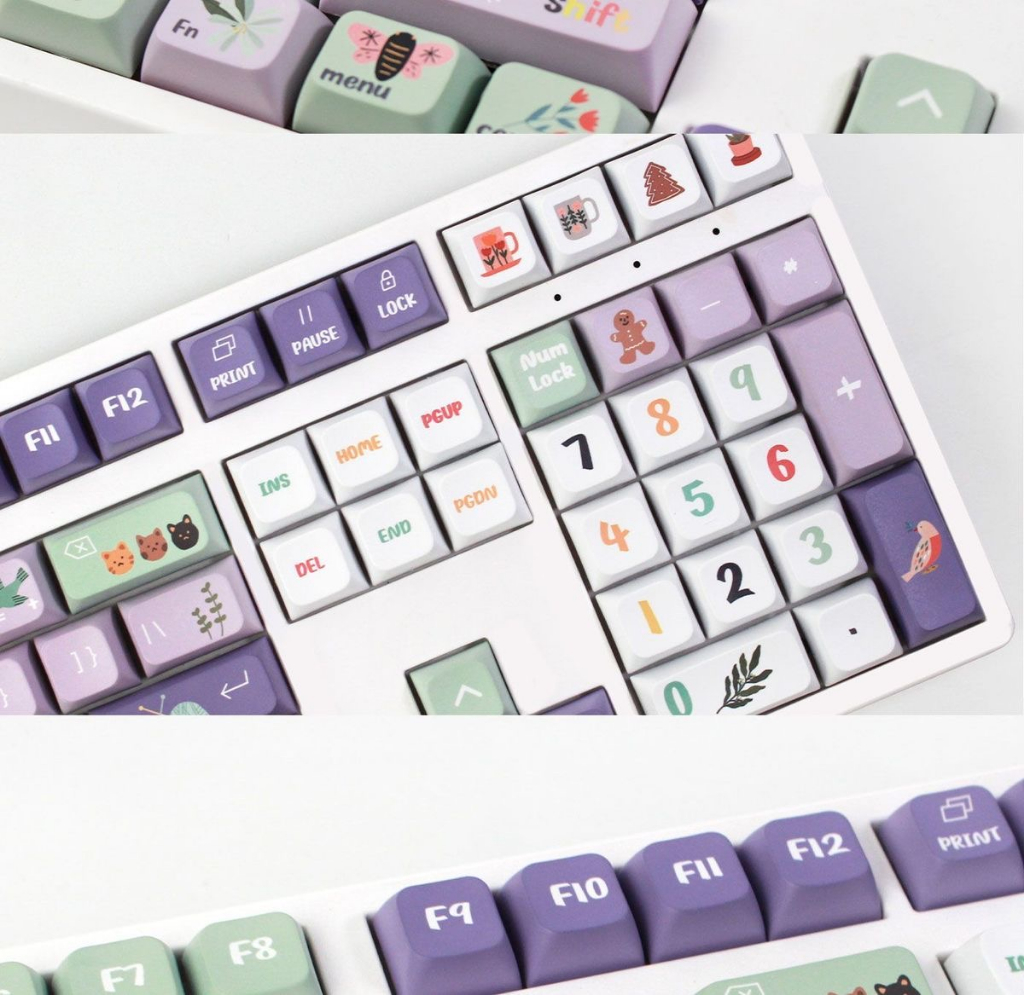 PBT 124Keys/Set Violet Keycaps XDA Profile DYE-SUB DIY Custom for ...