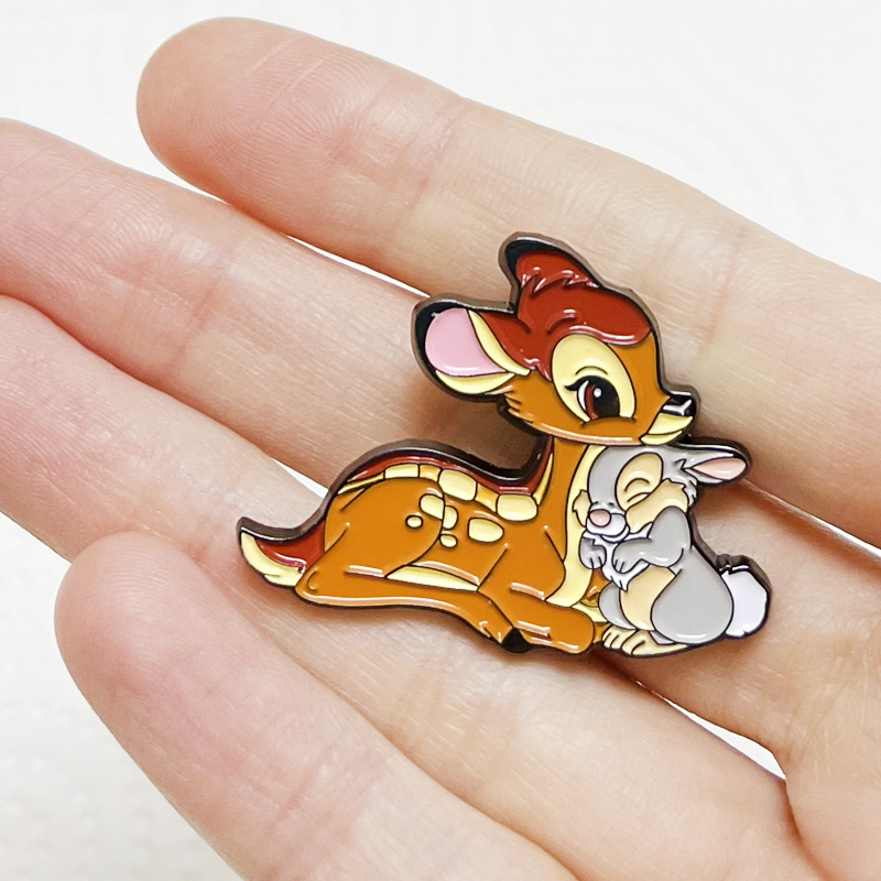 Bambi and His rabbit Friends cartoon enamel pin Funny movie badge girls ...