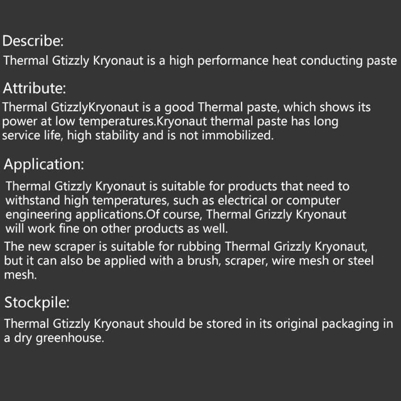 Thermal Grizzly Kryonaut Extreme Ke Thermal Paste For Cpu/gpu Cooler Large  Capacity Compound Cooling Silicone Grease 1g/5.5g/11g