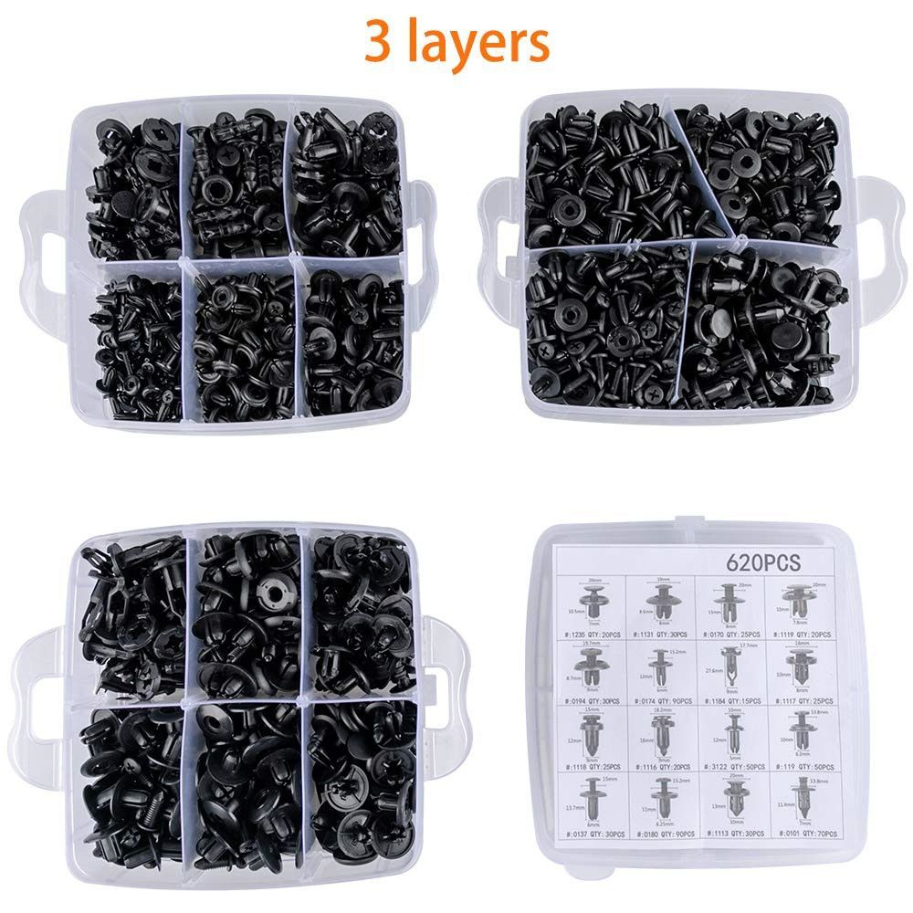 900pcs Car Rivet Bumper Fender Plastic Trim Fastener Retainer Fixing ...