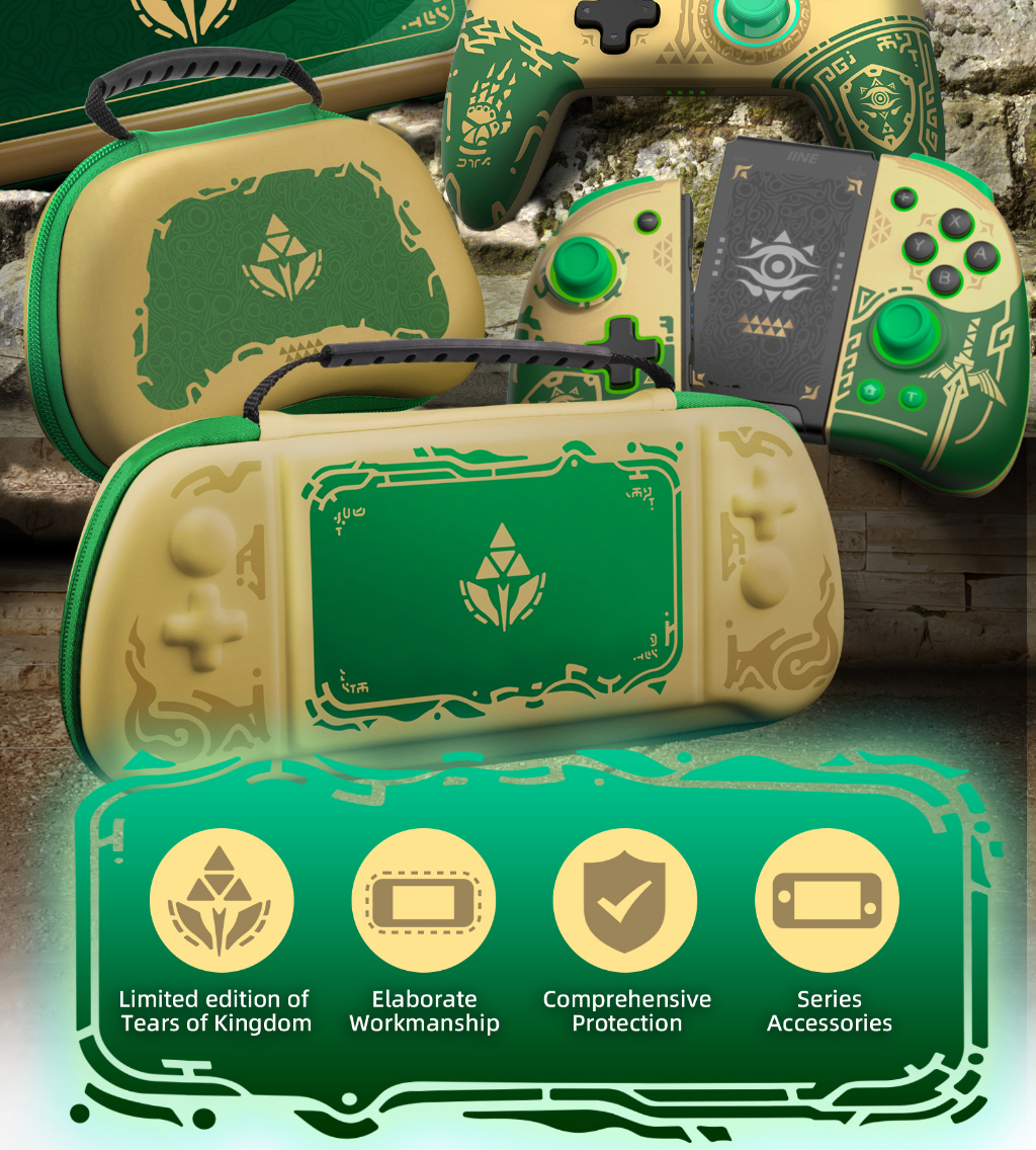 IINE Golden-Green Joycon Charging Grip Rectangle Shaped Charging Dock ...