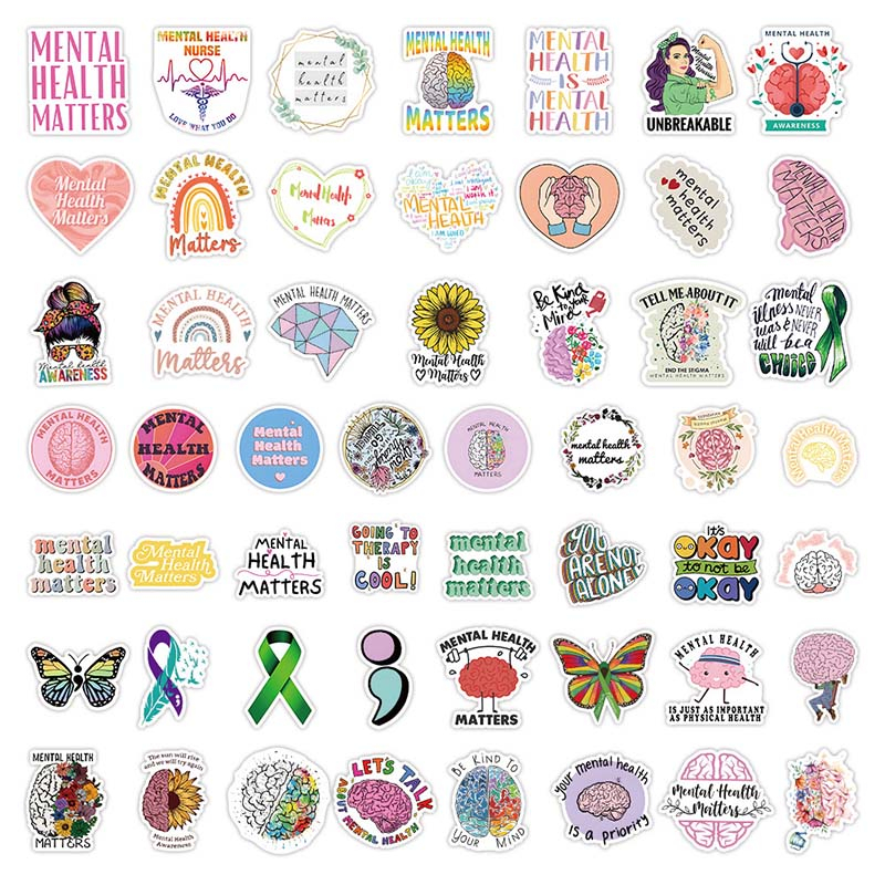 Mental Health Awareness Stickers I 50pcs Vinyl Waterproof Mental Health ...