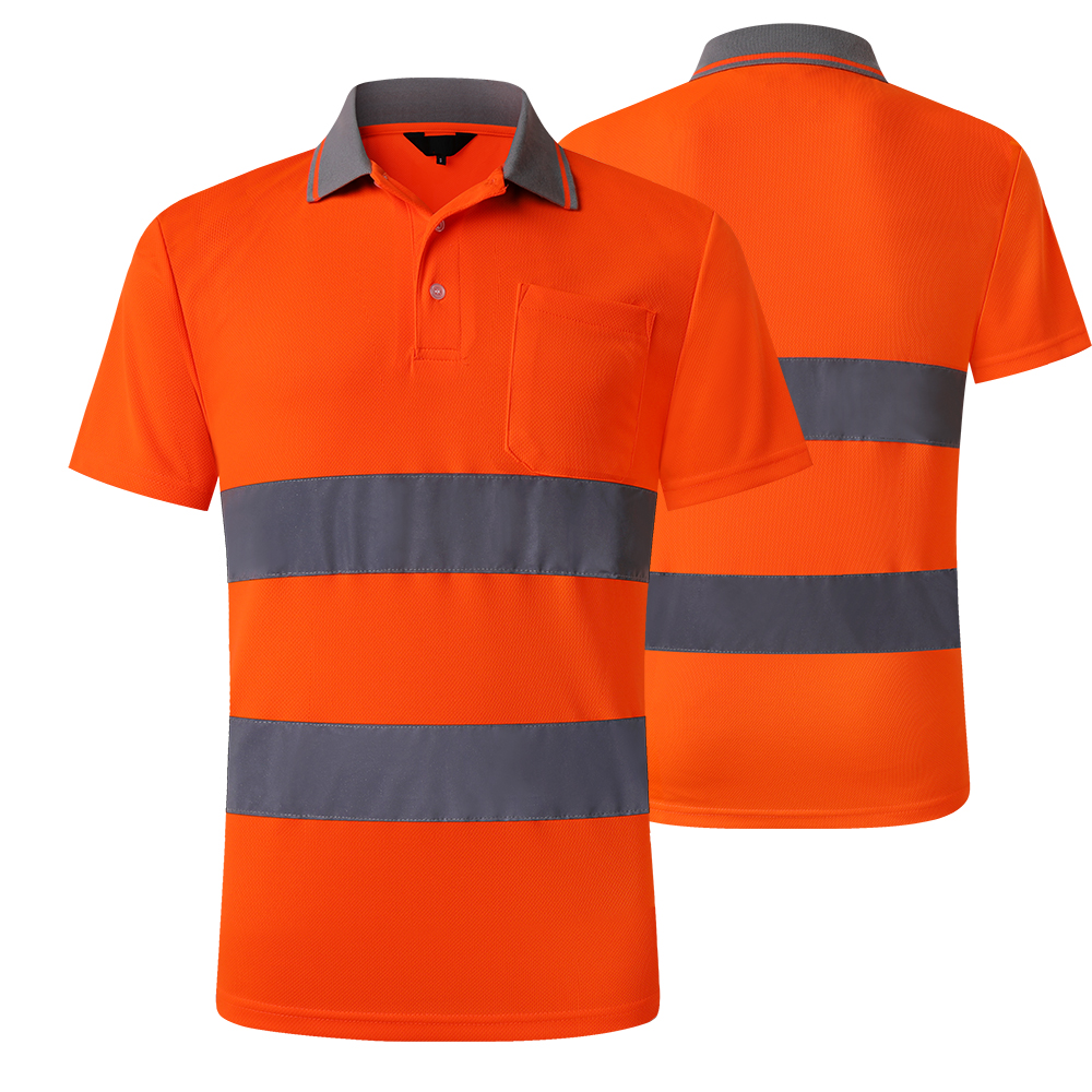 Hi Vis Short Sleeve Shirt Safety Shirt Reflective Polo Shirts Work ...