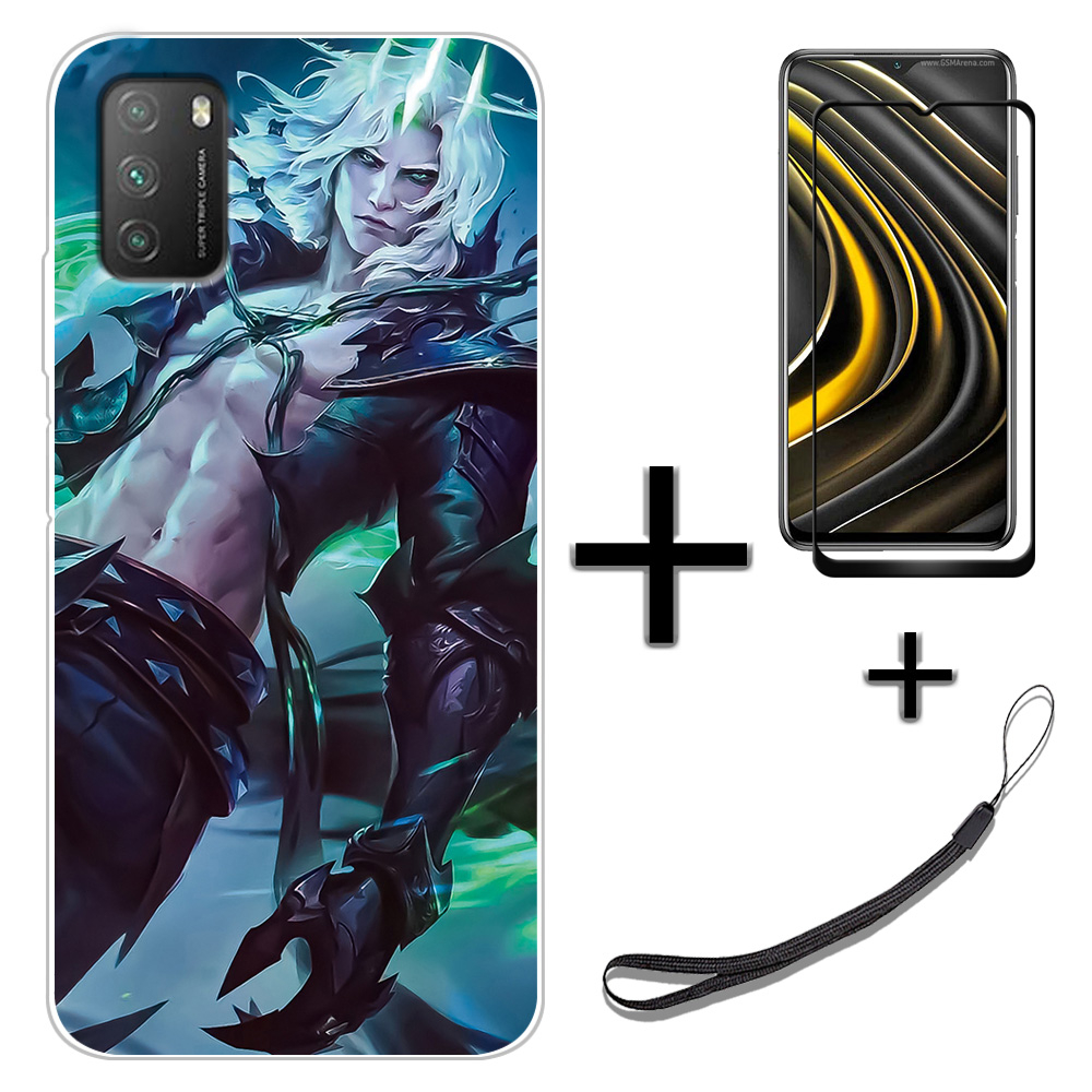 2 In 1 Case For Xiaomi Poco M3 Case With Tempered Glass Curved Ceramic 