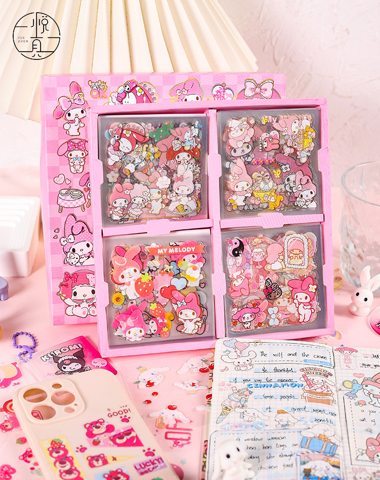 100 PCS Cute cartoon handbook sticker creative kids handbook sticker ...