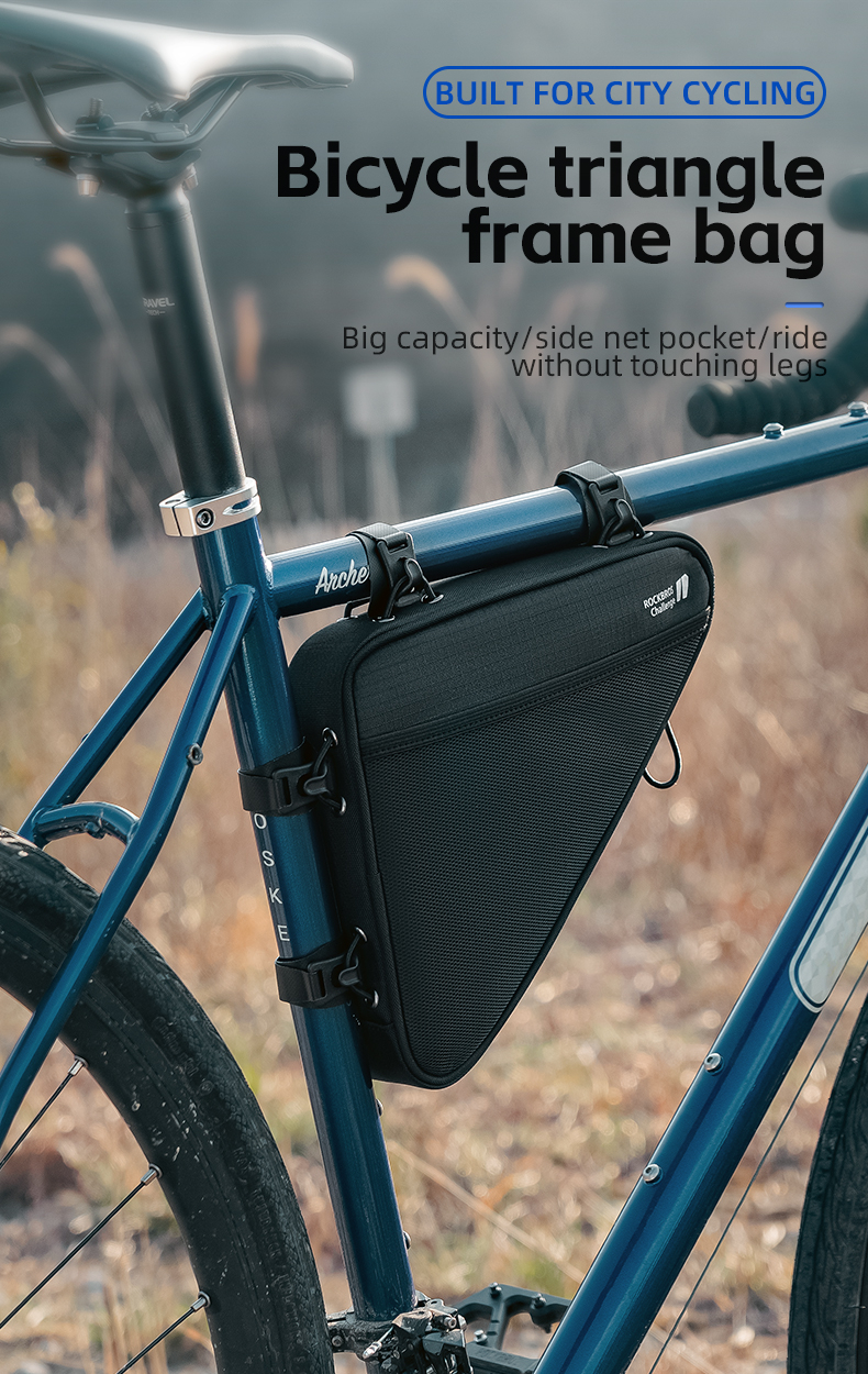 RockBros MTB Triangle Frame Bag 1.5L Waterproof Bicycle Front Tube Storage Pouch