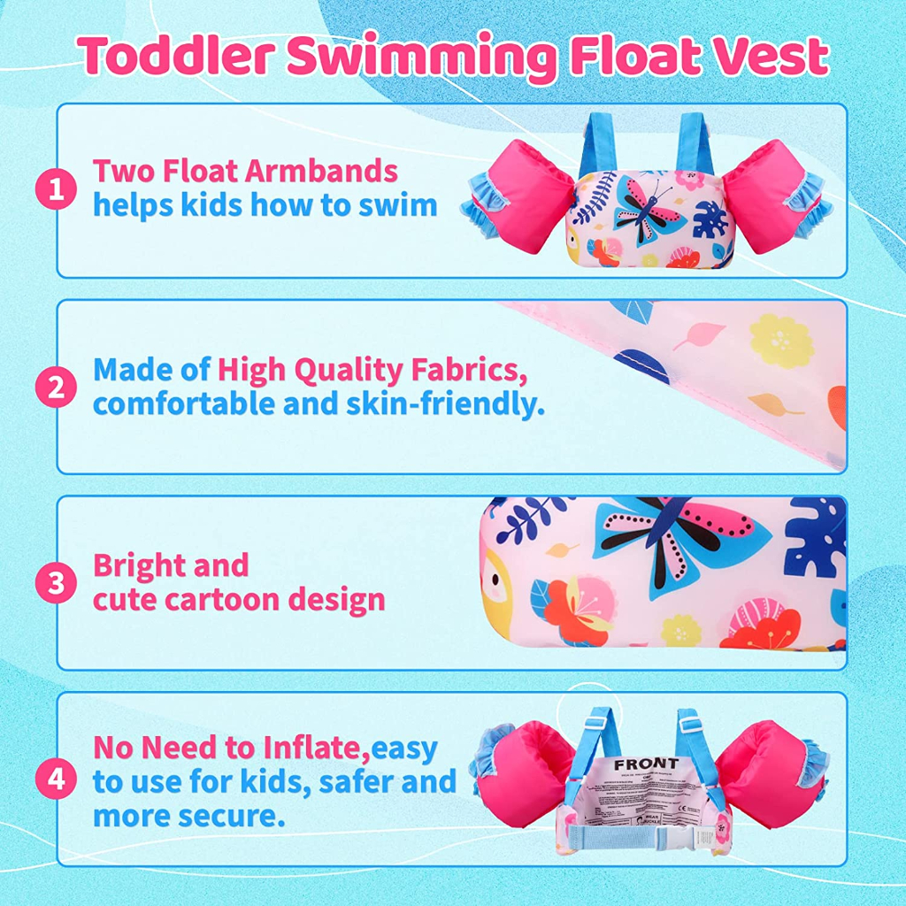 Gogokids Life Vest for Kids Floaters for Kids Arm Swimming Buoyancy ...
