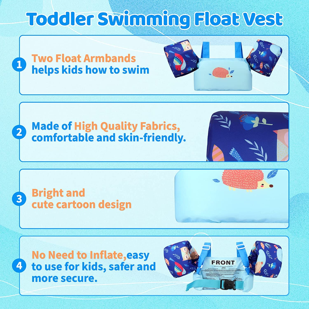 Gogokids Life Vest for Kids Floaters for Kids Arm Swimming Buoyancy ...
