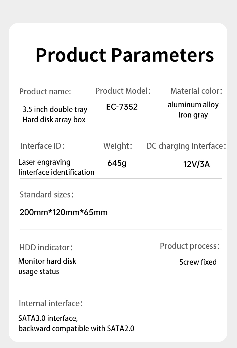 ACASIS Disk Array Desktop 2.5/3.5 Inchs Mobile Hard Disk Box RAID Array ...