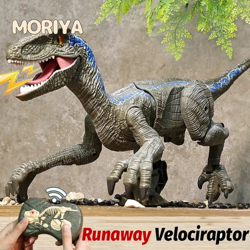 A0079 RC Walking Velociraptor Dinosaur Toy - 2.4G 5-Channel Electric ...