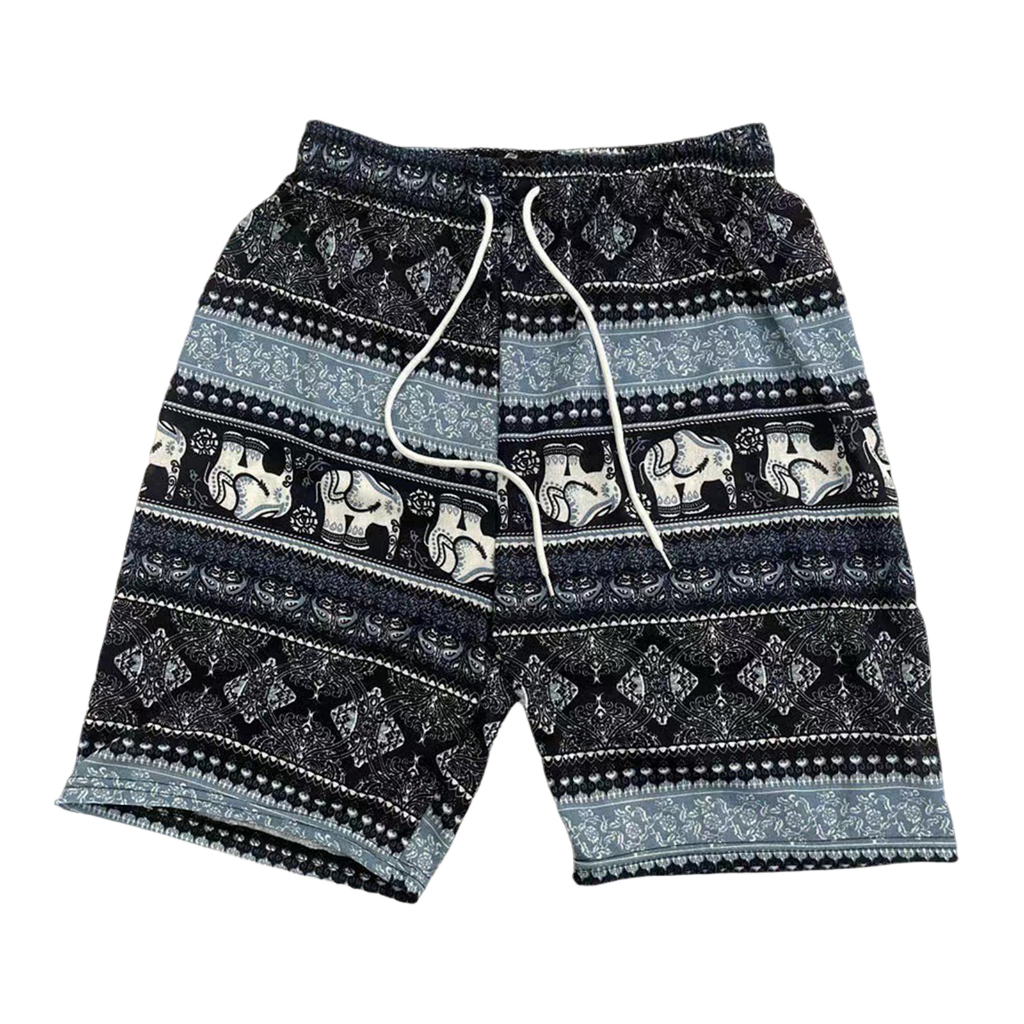 [Fenteer1] Shorts for Women Men Boho Clothes Thailand Elephant Short Pants