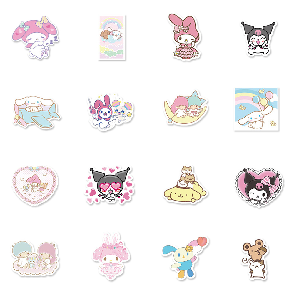 MUYA 100pcs Sanrio Collection Stickers Hello Kitty Melody Kuromi ...