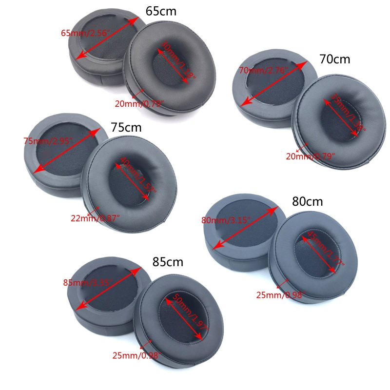 1 Pair Earphone Cover Ear Pads Headphone Cushion Earmuffs 65mm 70mm ...