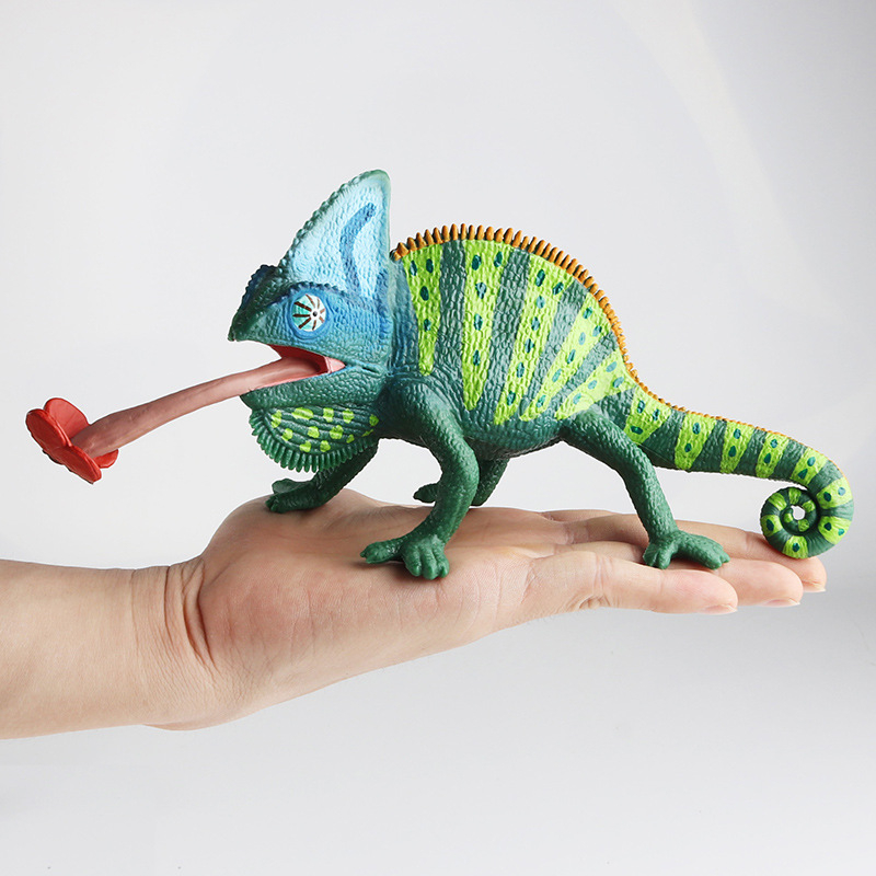 Reptile Veiled Chameleon Simulation Model Children Cognitive Toys ...