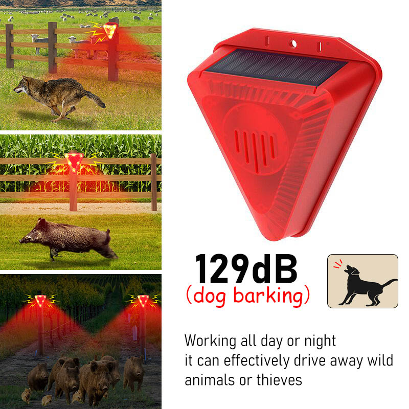 【Dog Barking】Solar Timing Alarm Lamp Dog Barking Sound Warning Sound ...