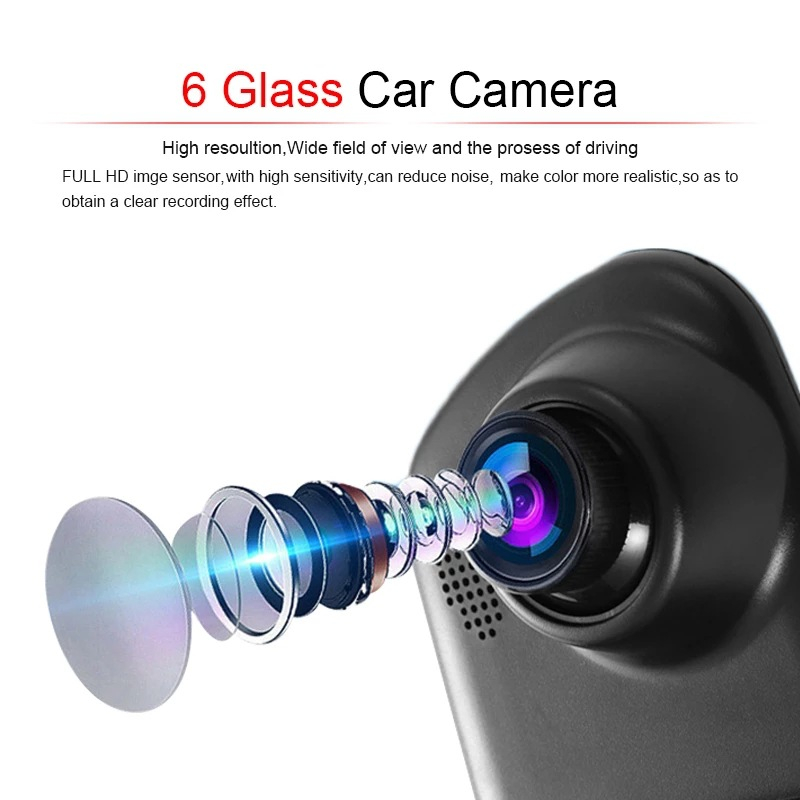 Car recorder Rear view mirror Dual lens 4.19 inch car monitoring HD ...