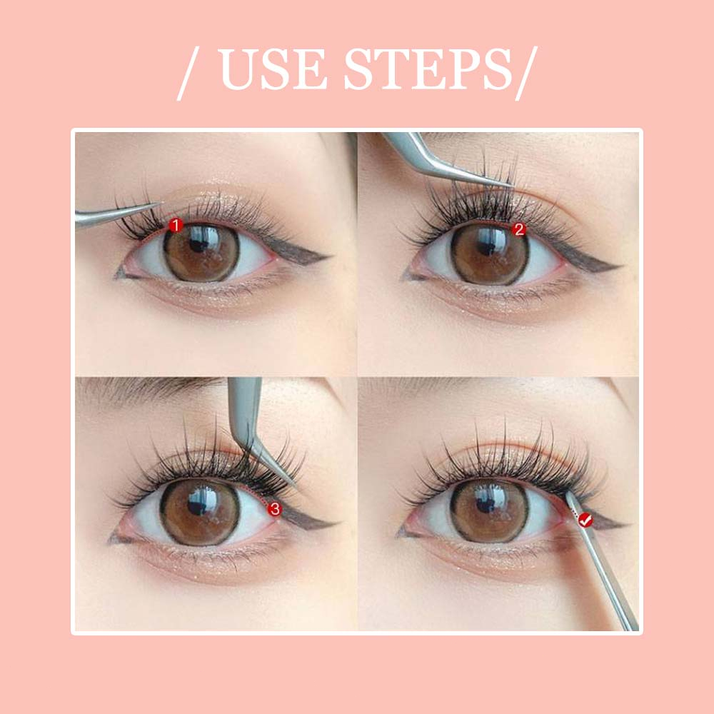 Lvcheryl Double Fishtail Eyelash Extensiones Natural Reusable | Shopee ...