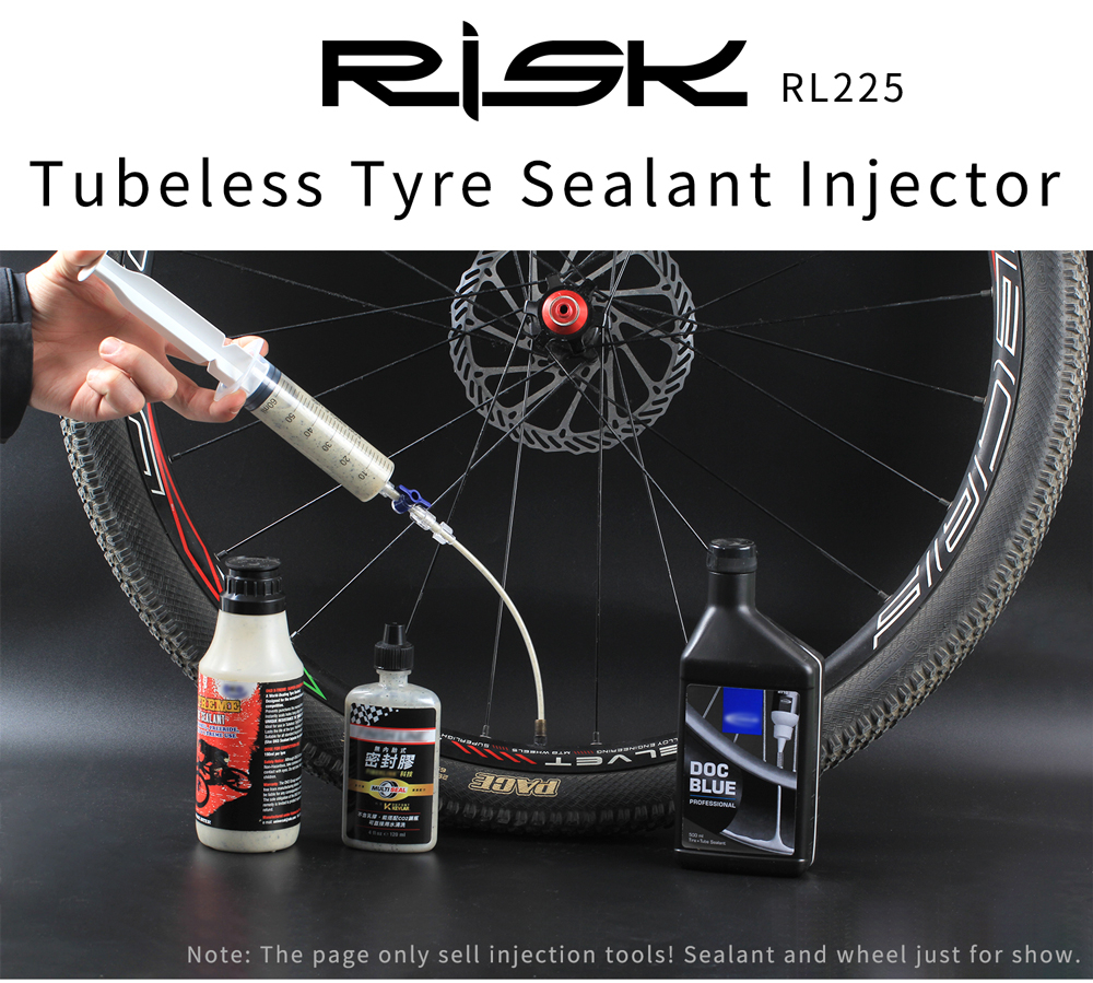RISK RL225 Cycling Bike Bicycle Tubeless Tyre Sealant Injector 