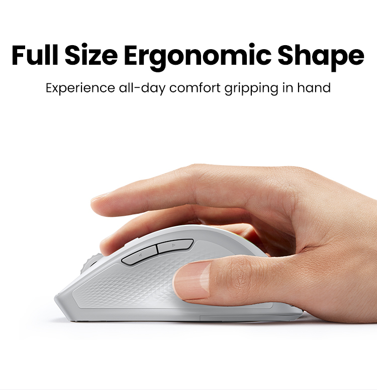 UGREEN Wireless Mouse Bluetooth 5.0 Ergonomic 4000 DPI 6 Mute Buttons ...