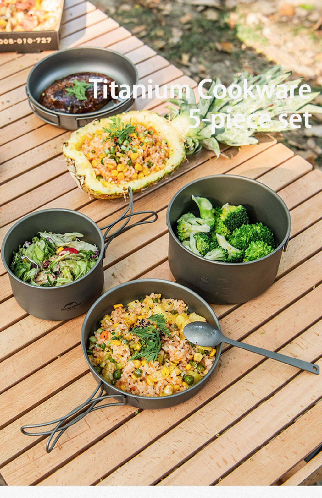Naturehike Outdoor Titanium Pot Camping Tableware Camping Frying Pot ...