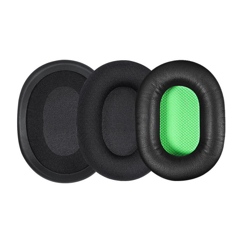 BRAINWAVZ Hybrid Memory Foam Earpad - Black PU/Velour - Suitable for Large Over The Ear Headphones