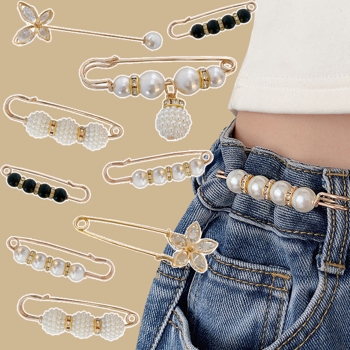 Pearl Brooch Pants Waist Artifact Pin Female Brooch Adjusted Waist ...