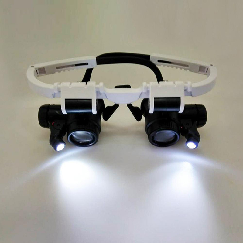 KIPRUN 8X15X23X Telescope Magnifier Dual，2LED Head-Mounted Illuminating ...