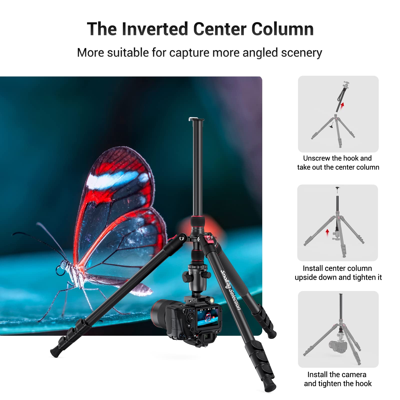 SmallRig T-10 Aluminum Tripod Compact lightweight Foldable Tripod Can ...
