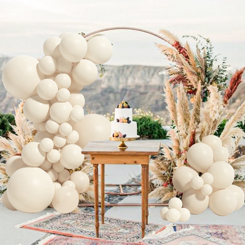 White Gold Wedding Balloon Garland Arch Kit Happy Birthday Party ...