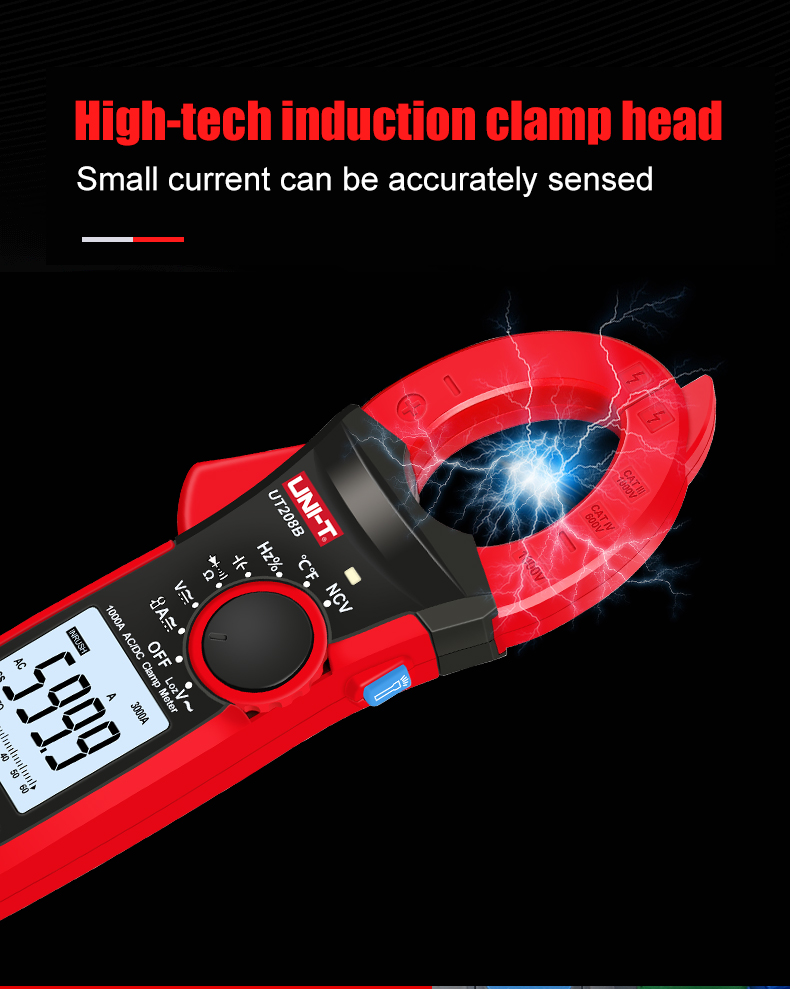 UNI-T True RMS Digital Clamp Meter AC DC Current 1000A 1000V UT207B ...