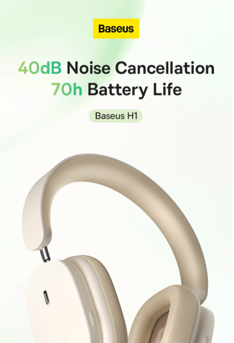 Baseus H1 ANC Wireless Hybrid 40dB Noise-Cancelling 4-mics ENC ...