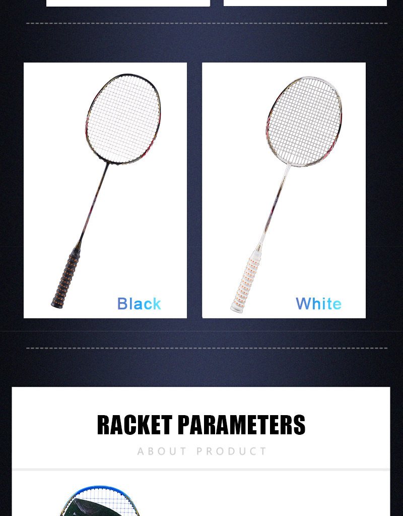 ALP AIR 10U 52g Super Light 30Lbs 100% Full Carbon Fiber Racquet High ...