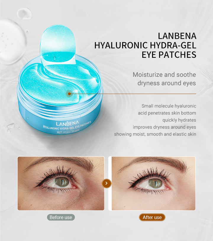 Lanbena Eye Mask Vitamin C HydraGel Eye Patch Whitening Under Eye Patch Anti Aging Eyebag