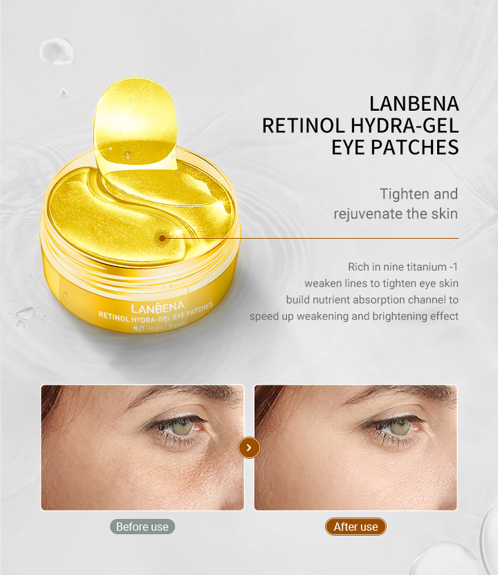 Lanbena Eye Mask Vitamin C HydraGel Eye Patch Whitening Under Eye Patch Anti Aging Eyebag
